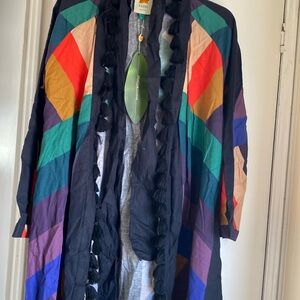 FARM RIO Rainbow Striped Kimono - Size L  🆕